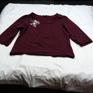 Christopher & Banks burgundy Large womens top
